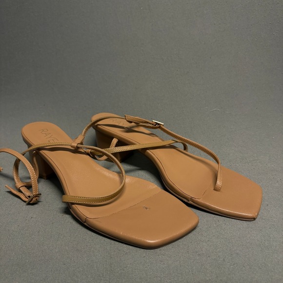 RAYE Gaia Block Heels in Tan Size 10 For Repair - Picture 1 of 14